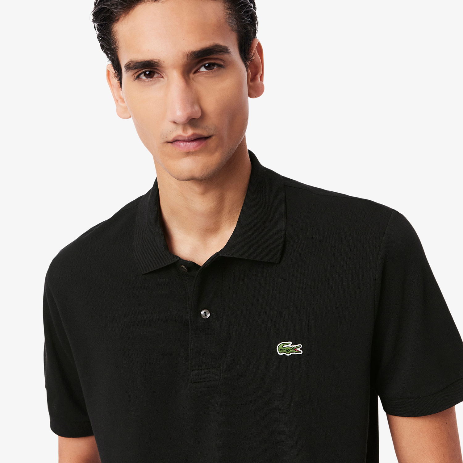 Поло Lacoste Classic Fit L.12.12 Light, черный — фото 4