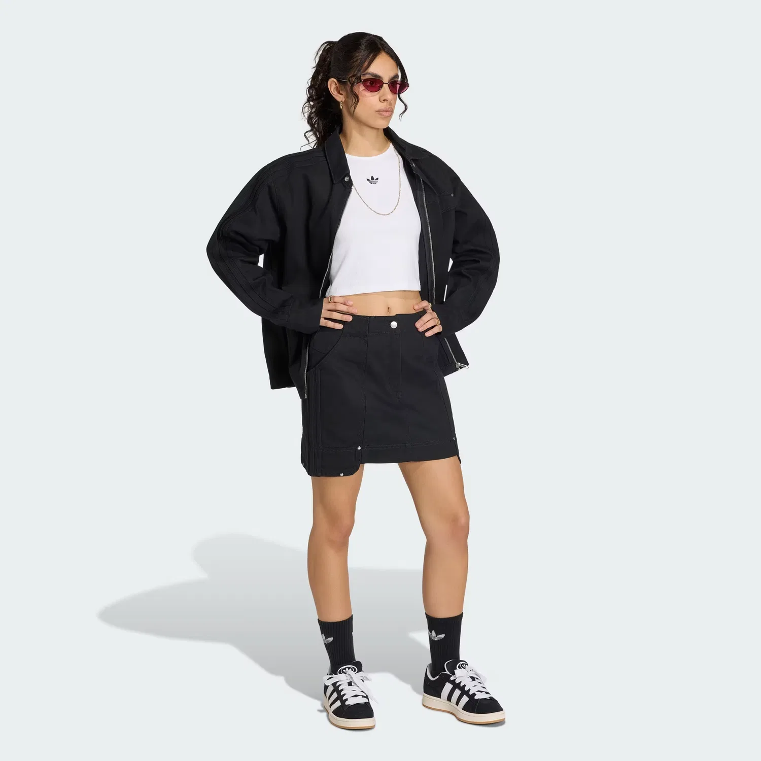 Женская юбка на молнии Premium Essentials Adidas Originals, черный — фото 3