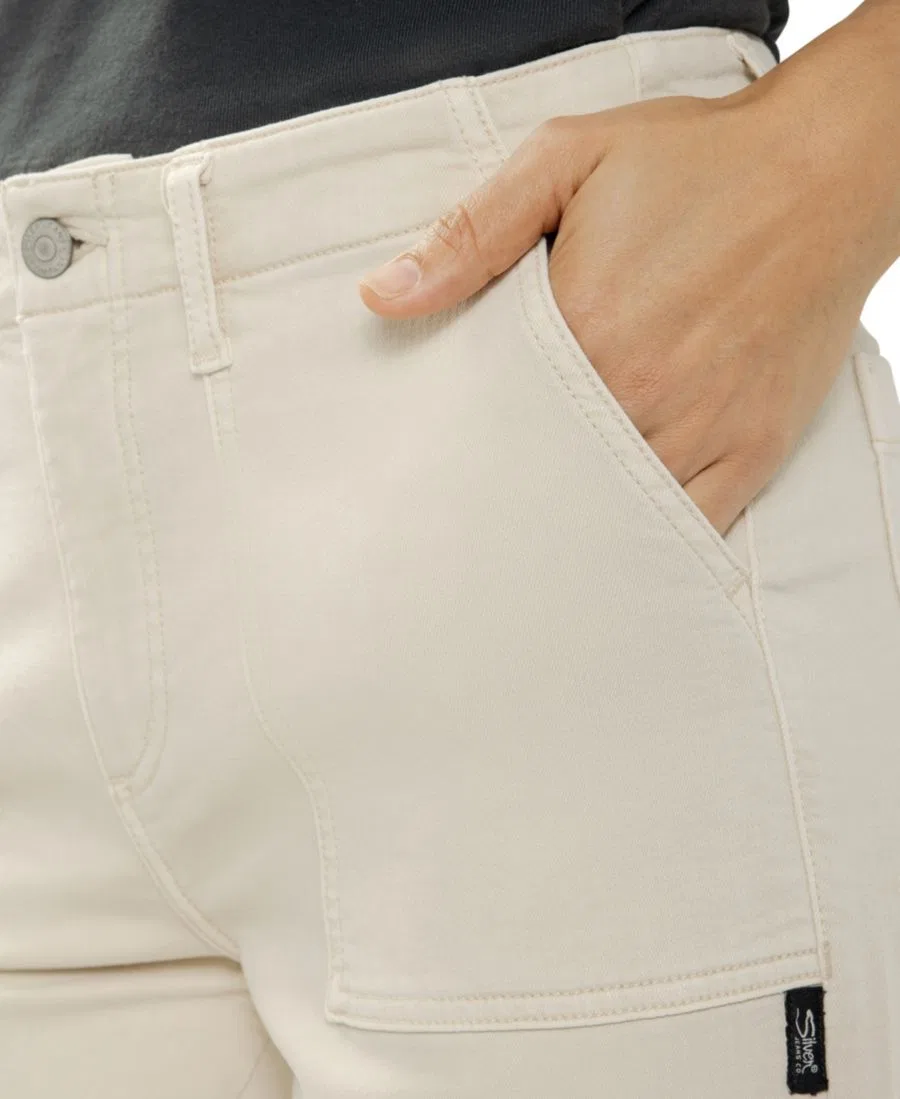 Джинсы женские с широкой штаниной Knit Flex Silver Jeans Co., Cream — фото 3