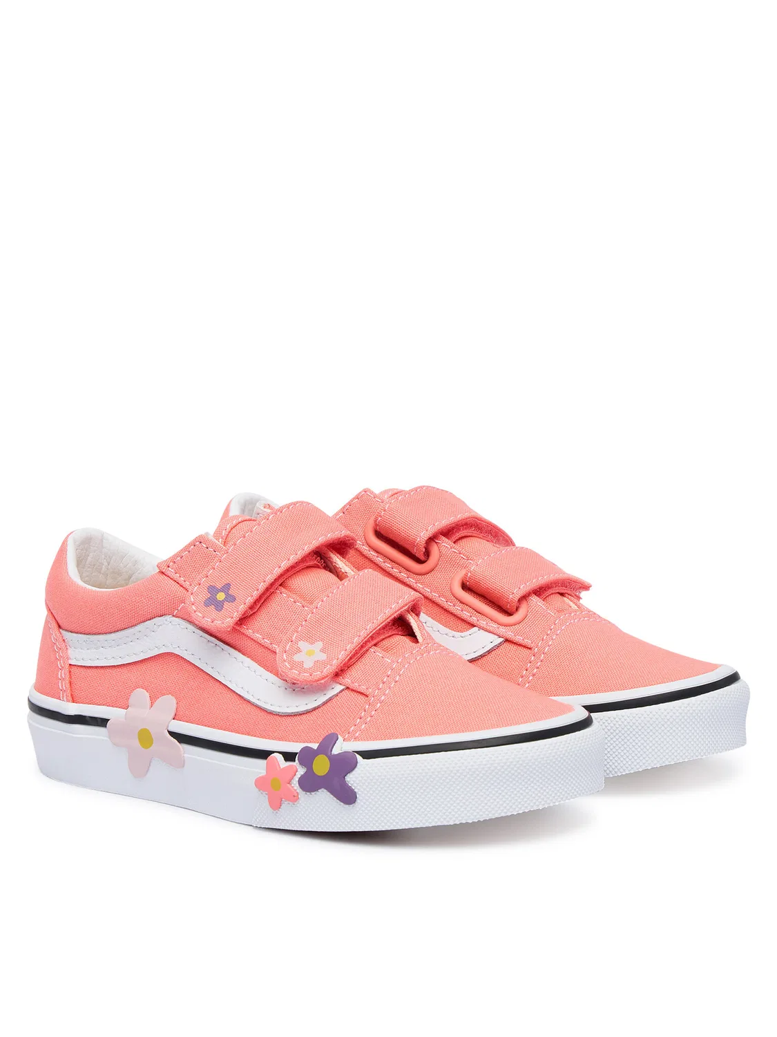Тканевые кроссовки для девочки Old Skool Flower Vans, розовый — фото 2
