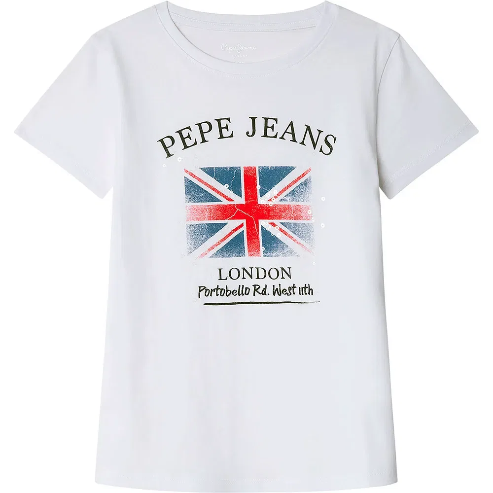 Футболка с коротким рукавом Flag Pepe Jeans, белый