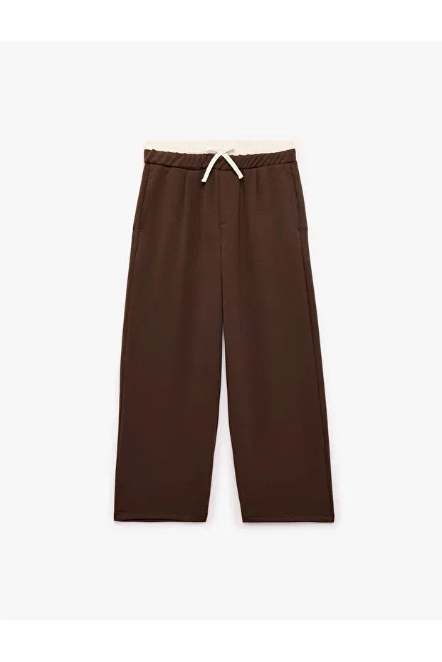 Детские брюки для девочек широкие вискозные Koton, Brown — фото 3