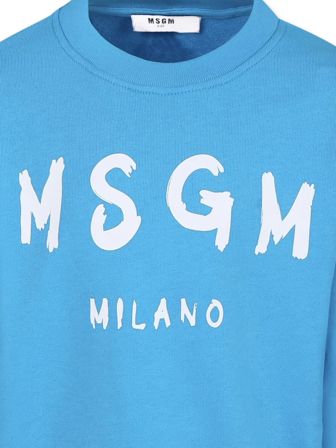 MSGM Худи из 100% хлопка синего цвета — фото 3