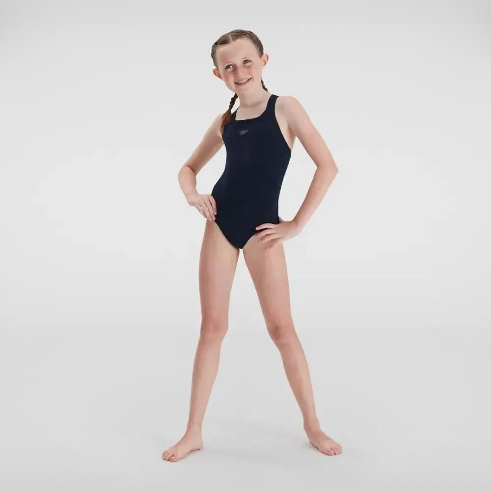 Детский цельный купальник для девочек Speedo Eco+ Medalist, Blue Navy
