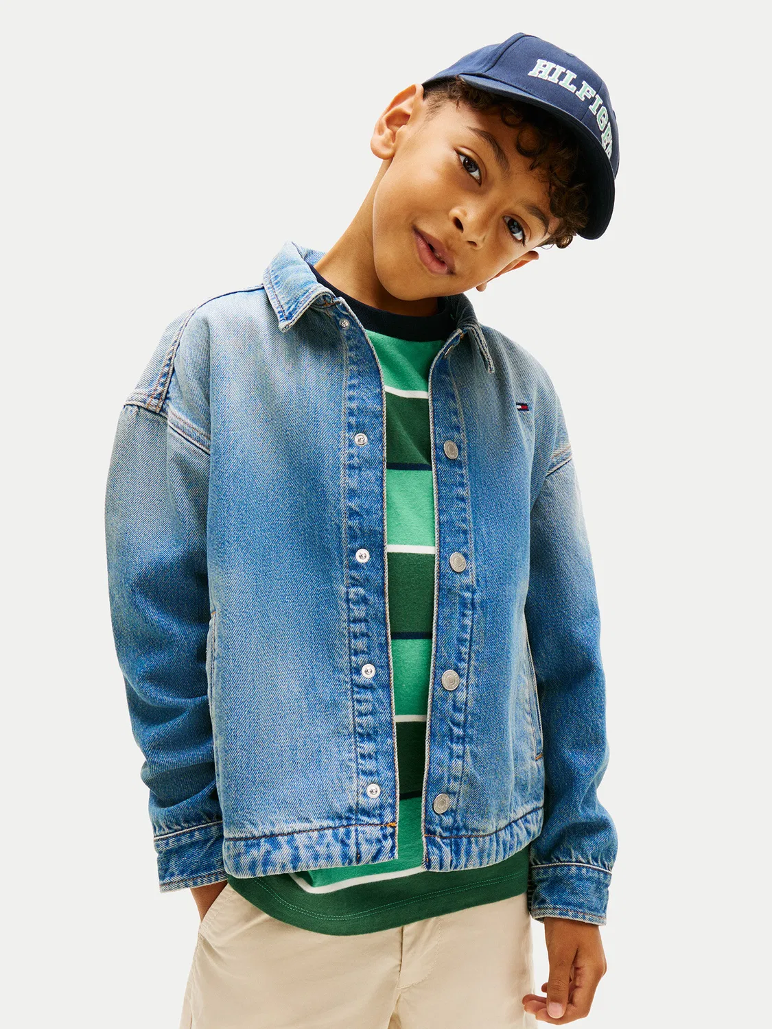 Джинсовая рубашка стандартного кроя для мальчика Vintage Tommy Hilfiger, синий