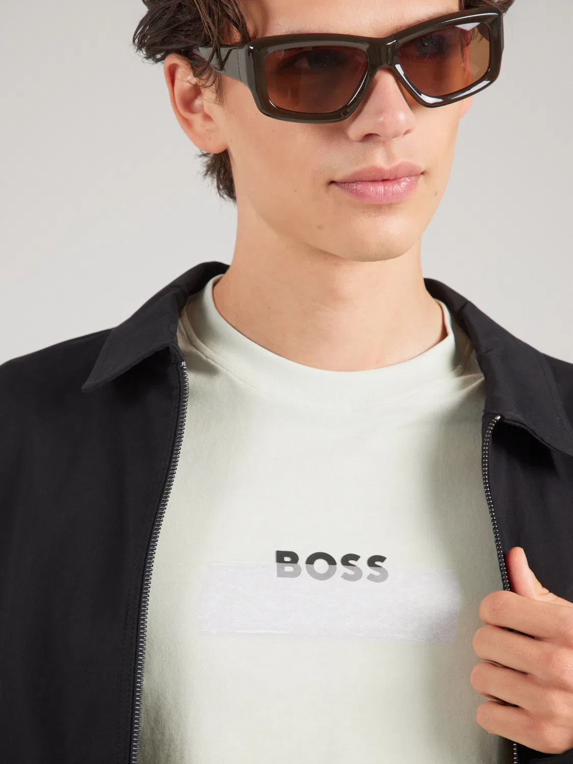 Рубашка Boss пастельно-зеленого цвета — фото 2