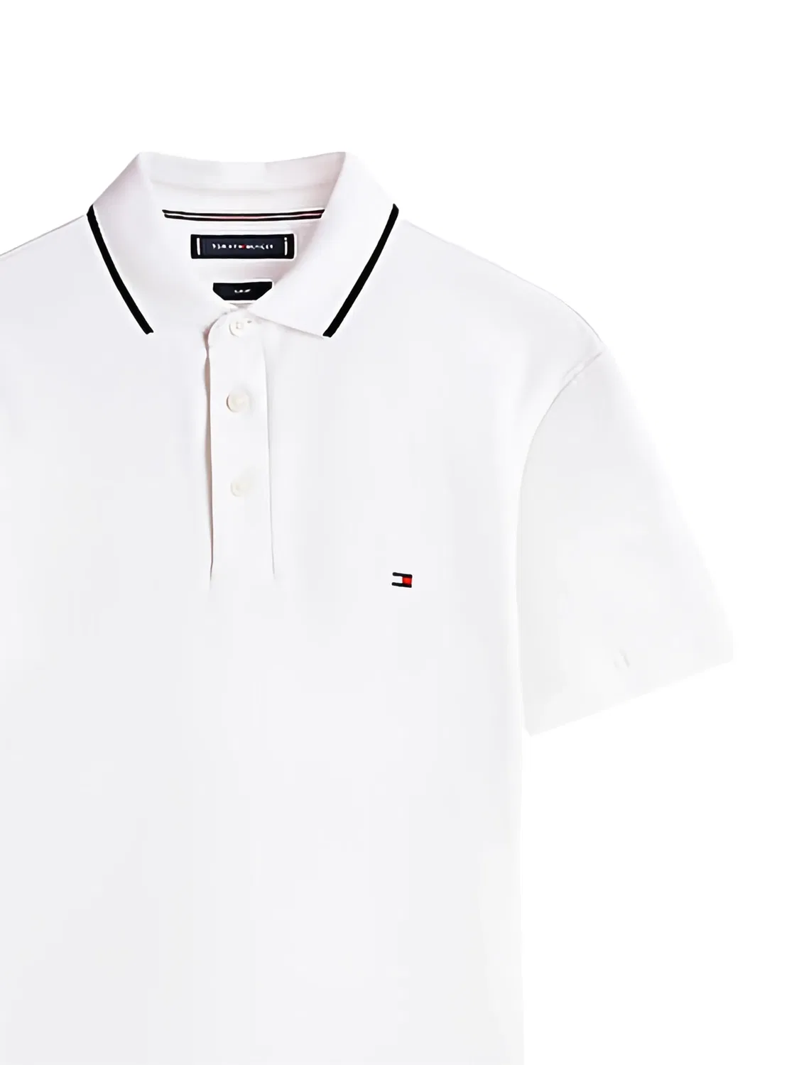 Рубашка-поло хлопковая белая Tommy Hilfiger, белый — фото 2