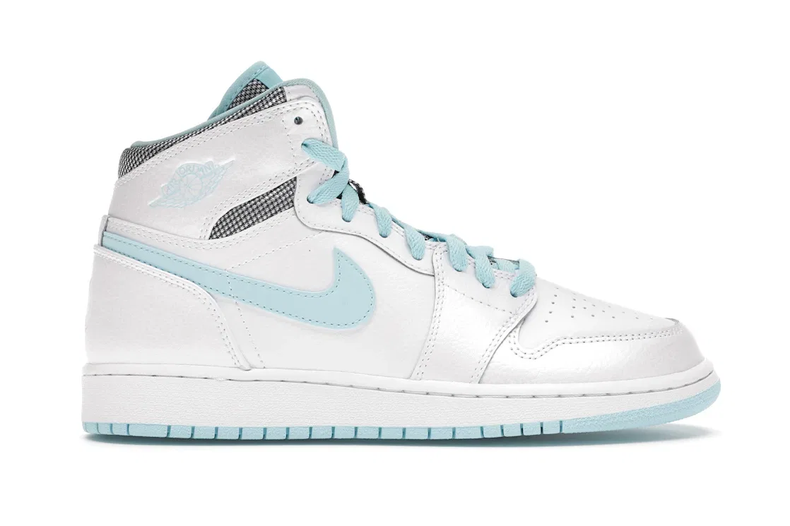 Детские кроссовки высокие с принтом Jordan 1 Retro High Jordan, White/White-Still Blue