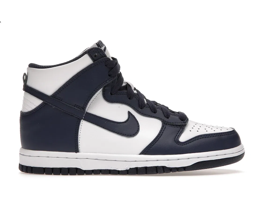 Детские кроссовки с высоким верхом Nike Dunk High Nike, White Midnight Navy Total Orange