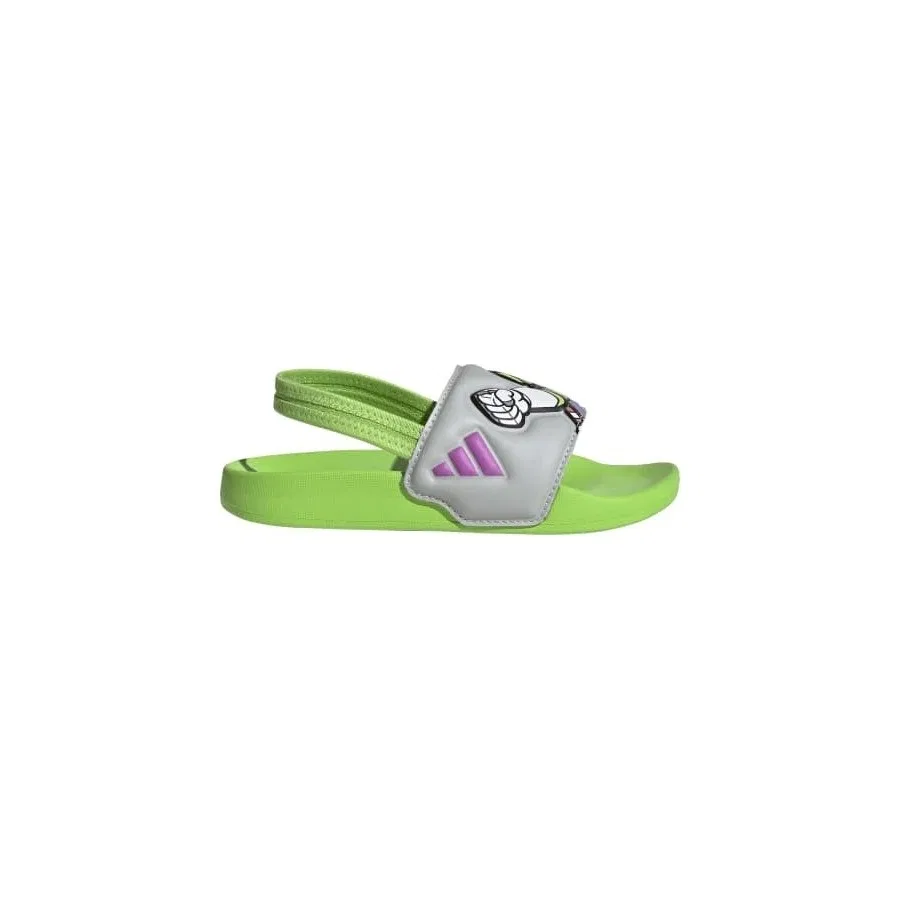 Детские спортивные сандалии с одним ремешком Adidas Adilette Estrap Buzz JQ4366, Зелено-серый — фото 2