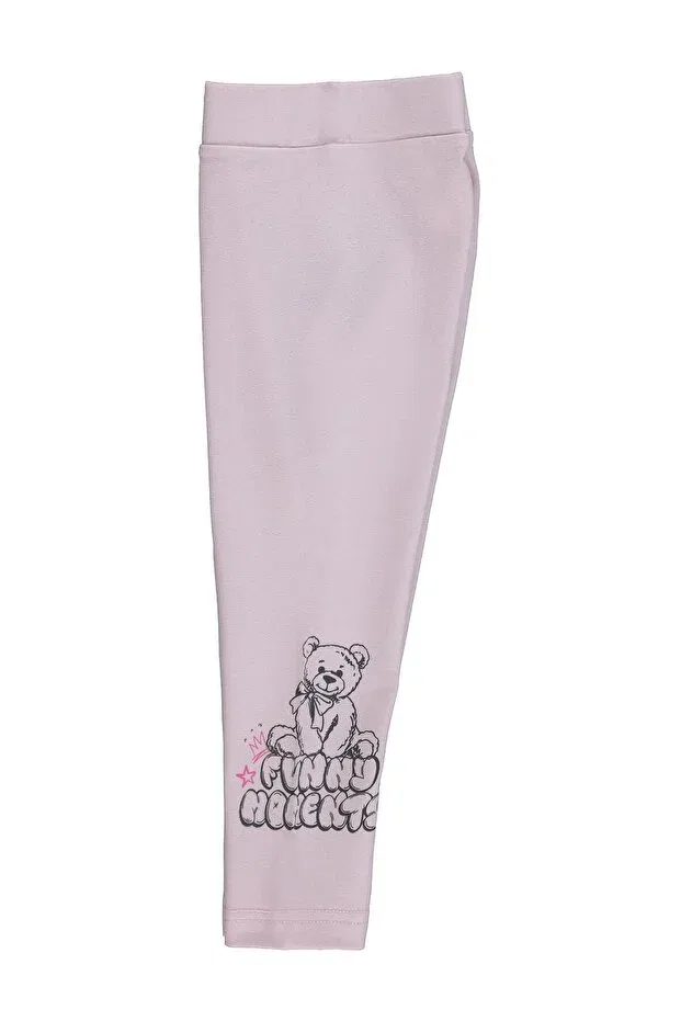 Детские леггинсы для девочек с принтом Funny moment printed leggings Civil Girls, Powder — фото 2