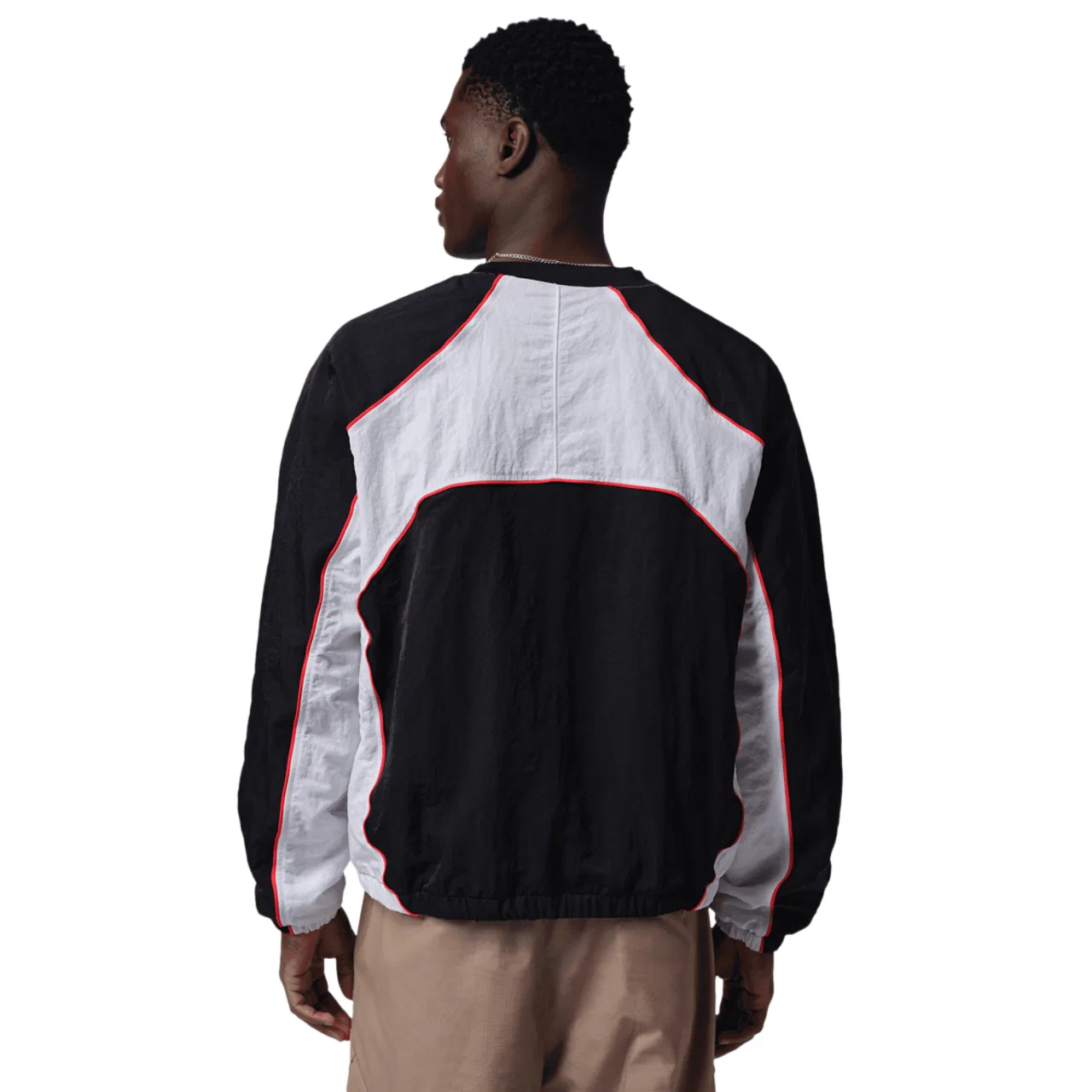 Мужская флисовая толстовка с длинным рукавом Flight Long Sleeve Warm-Up Top Jordan, цвет White/Black/Chile Red — фото 2