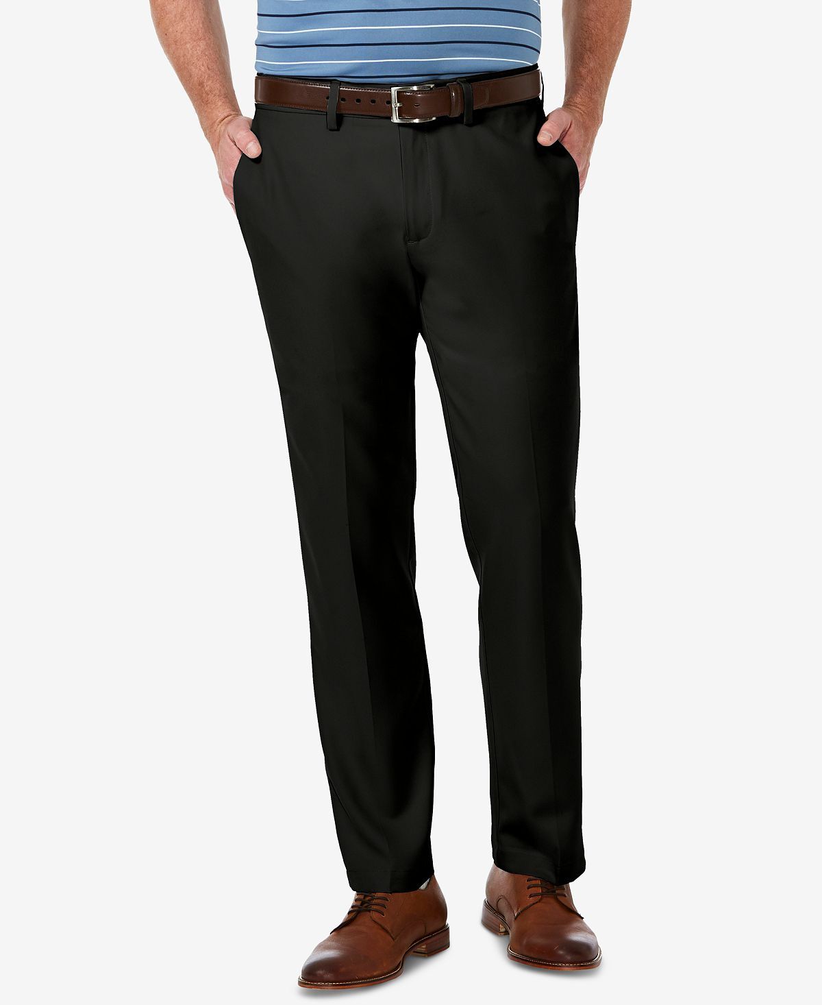 

Мужские классические брюки cool 18 pro stretch straight fit flat front Haggar, черный