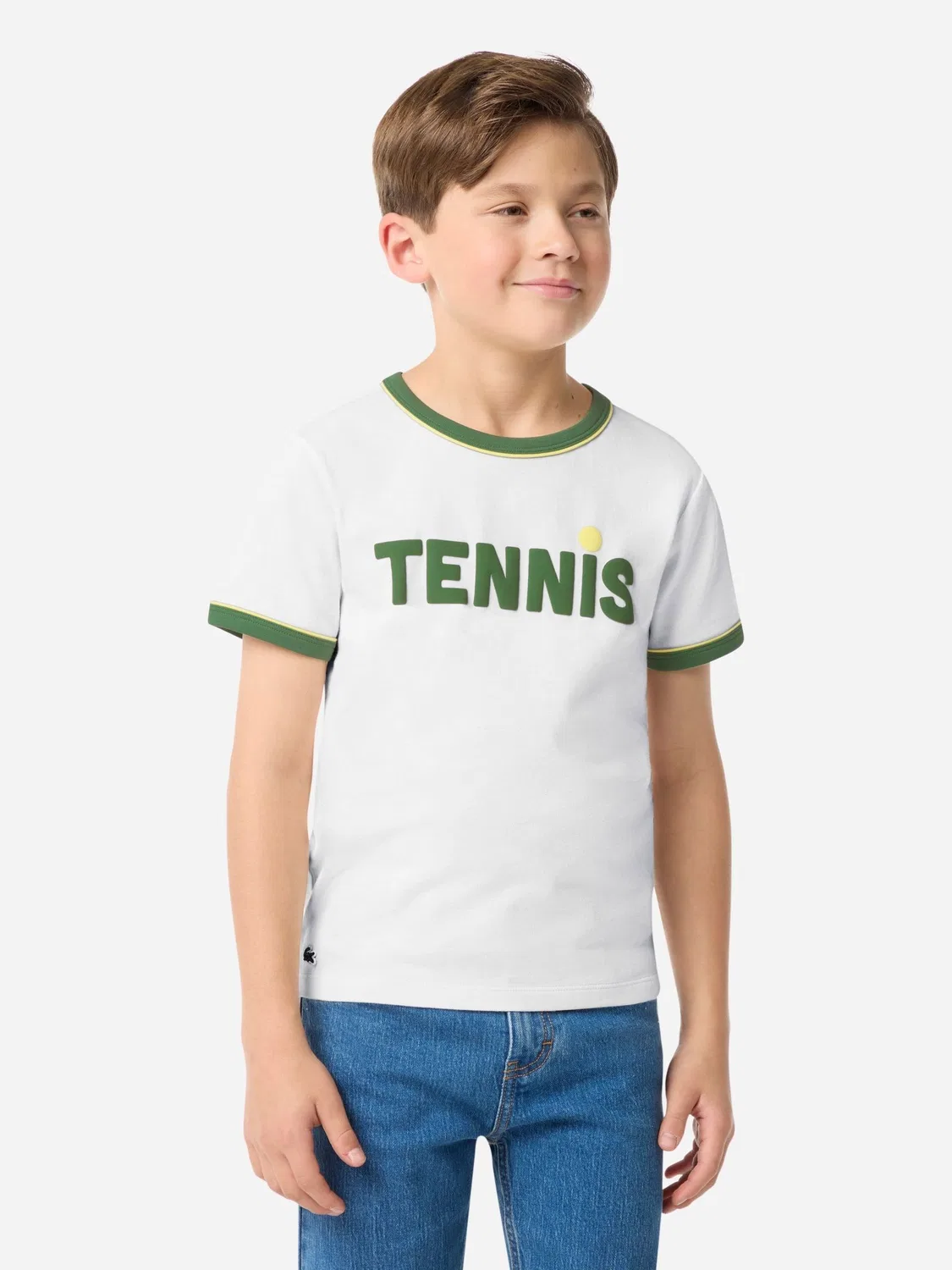 Футболка с принтом Lacoste Tennis Ringer, белый