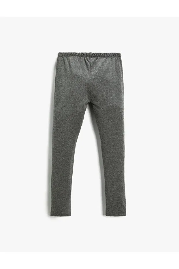 Детские леггинсы для девочек хлопковые Slim fit Koton, Anthracite/931 — фото 2