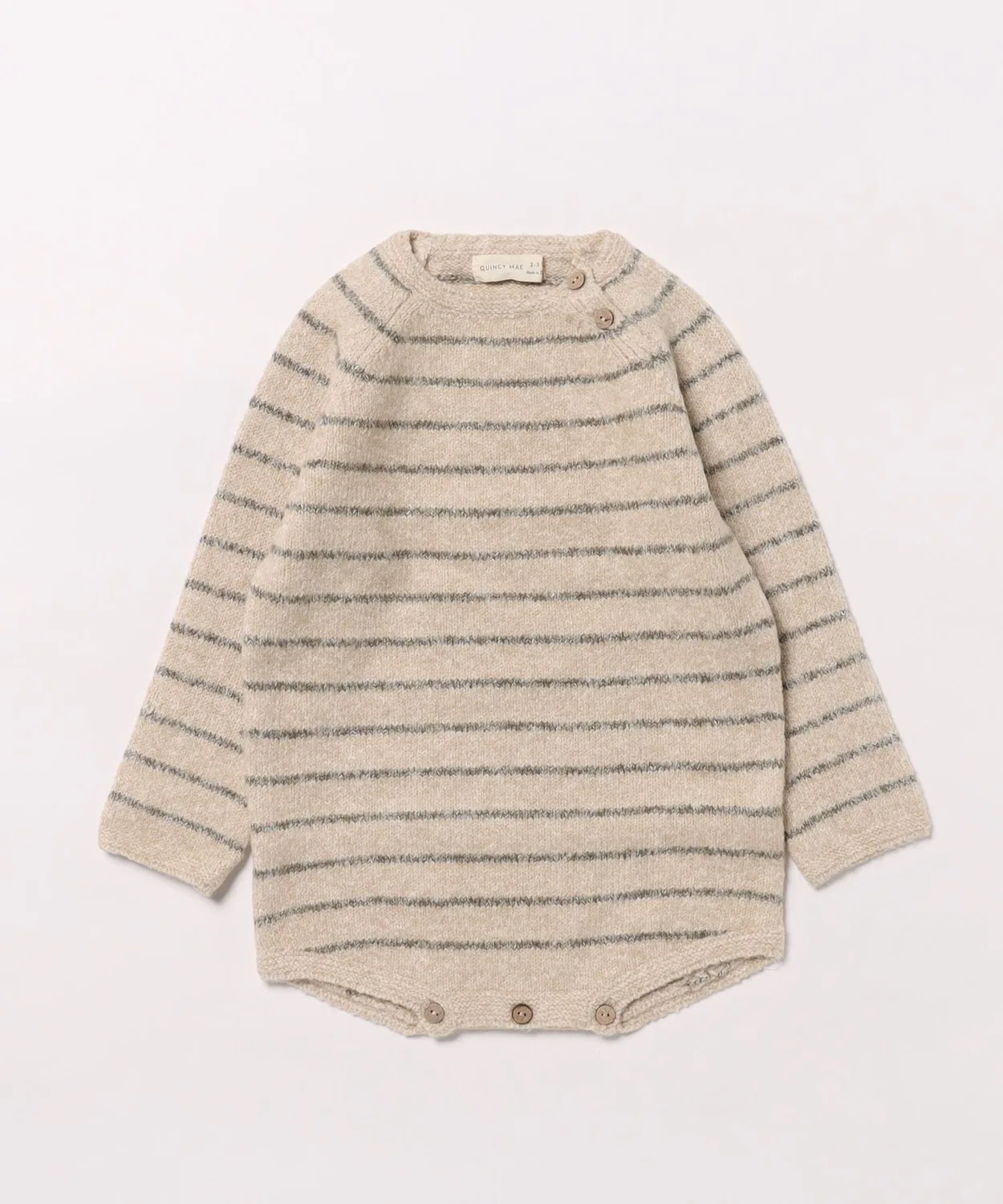 Детский боди-комбинезон хлопковый Riggens Romper Quincy Mae, Basil Stripe