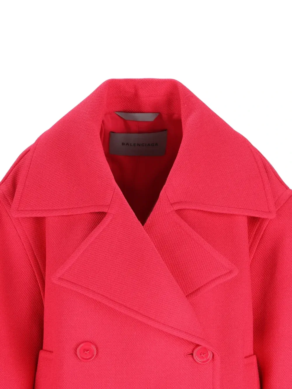 Двубортное шерстяное пальто BALENCIAGA, розовый — фото 4