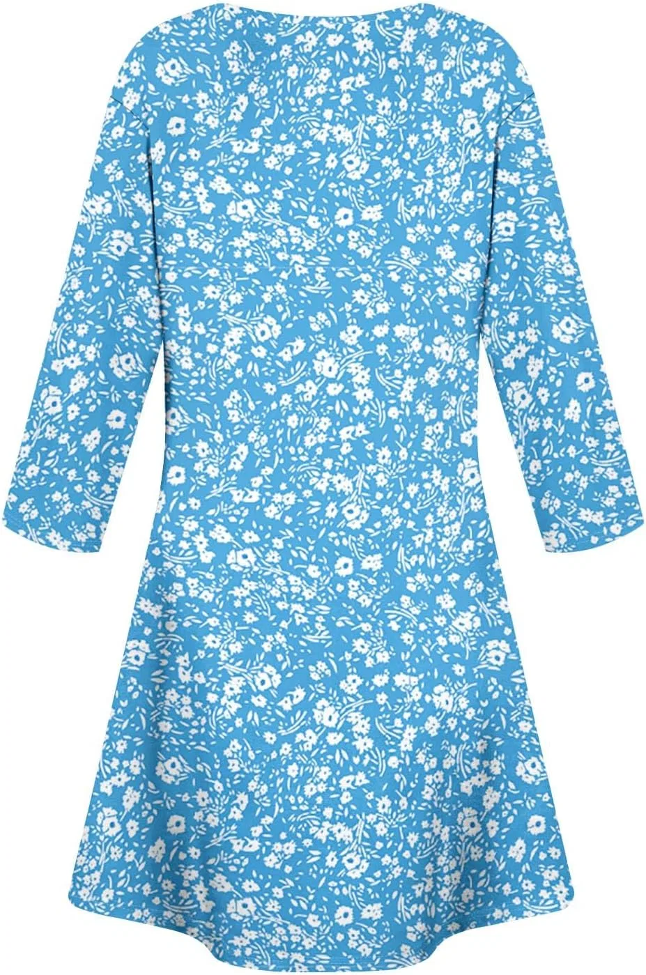 Женское летнее платье с длиной до колен с 3/4 рукавом, Light Blue — фото 4