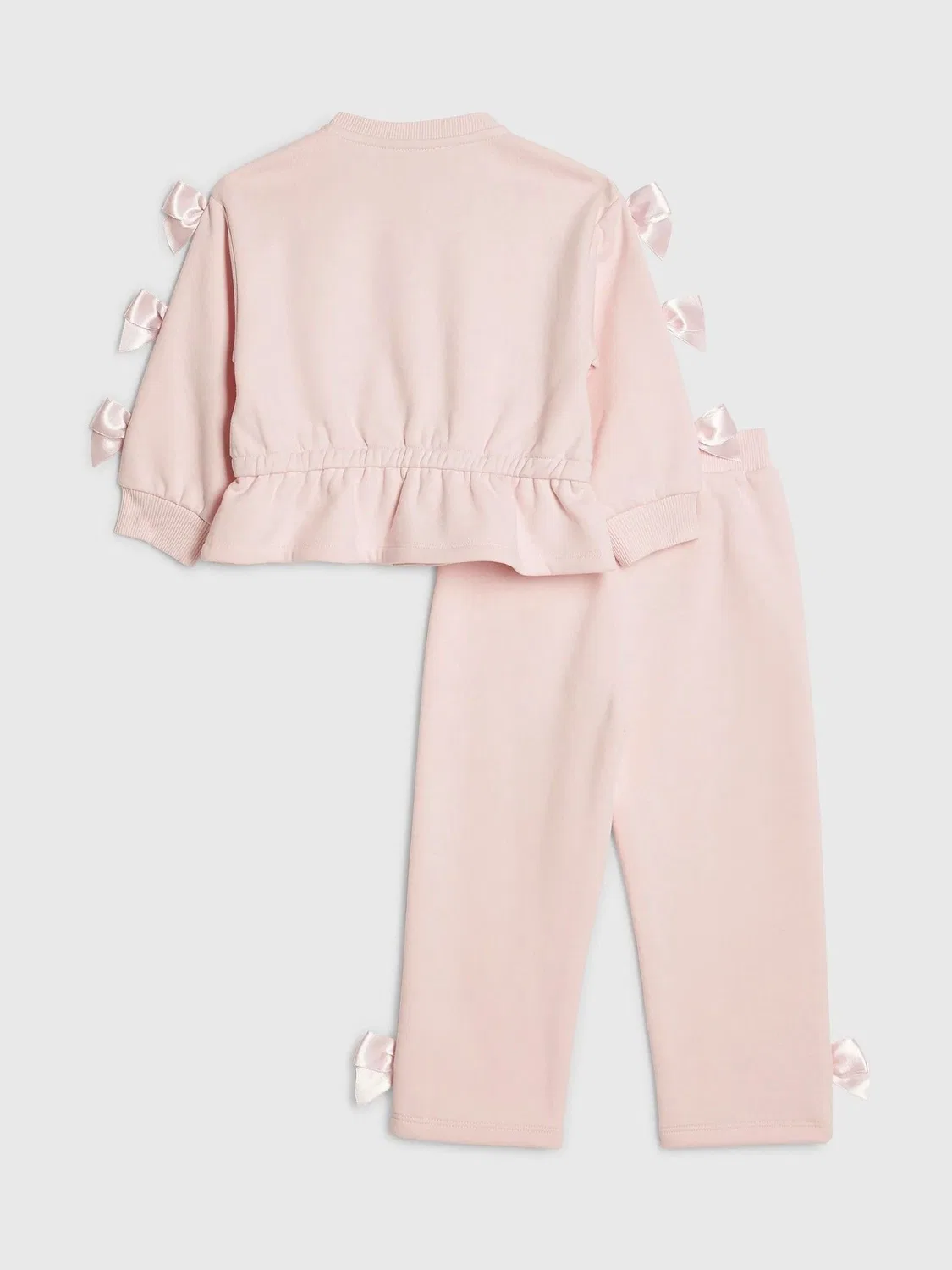 Сет из толстовки и джоггеров River Island с бантом, розовый — фото 2