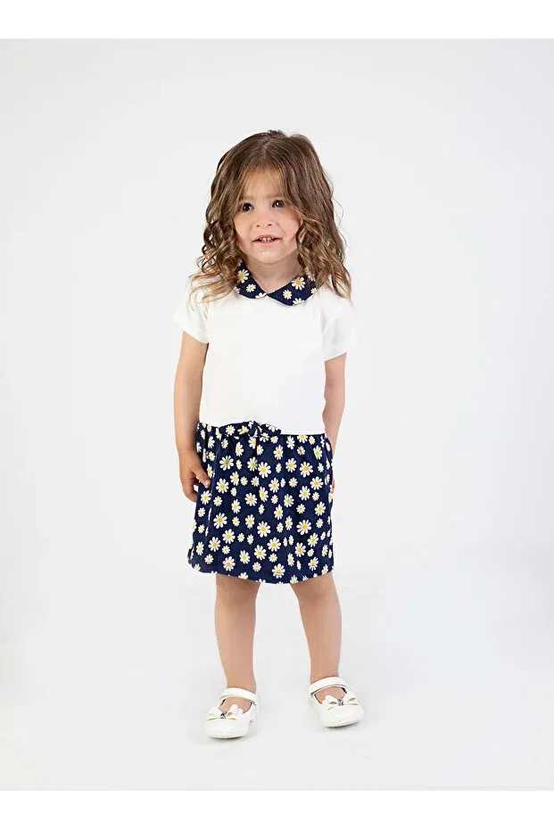 Детское платье для девочек с принтом Daisy Pattern Collar Dress Harika Kids, K