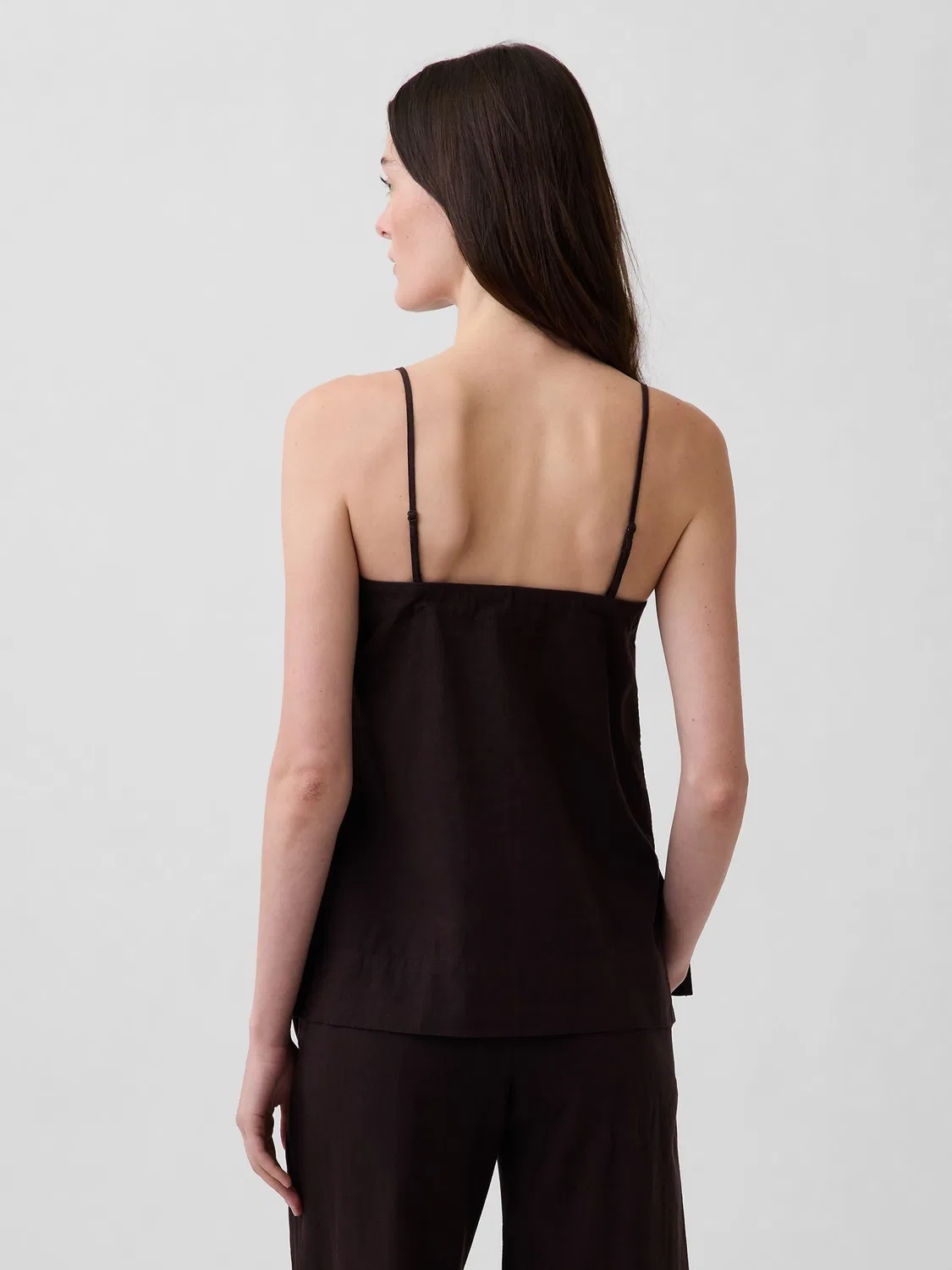 Топ Gap Brown Linen-Blend Cami, коричневый — фото 2