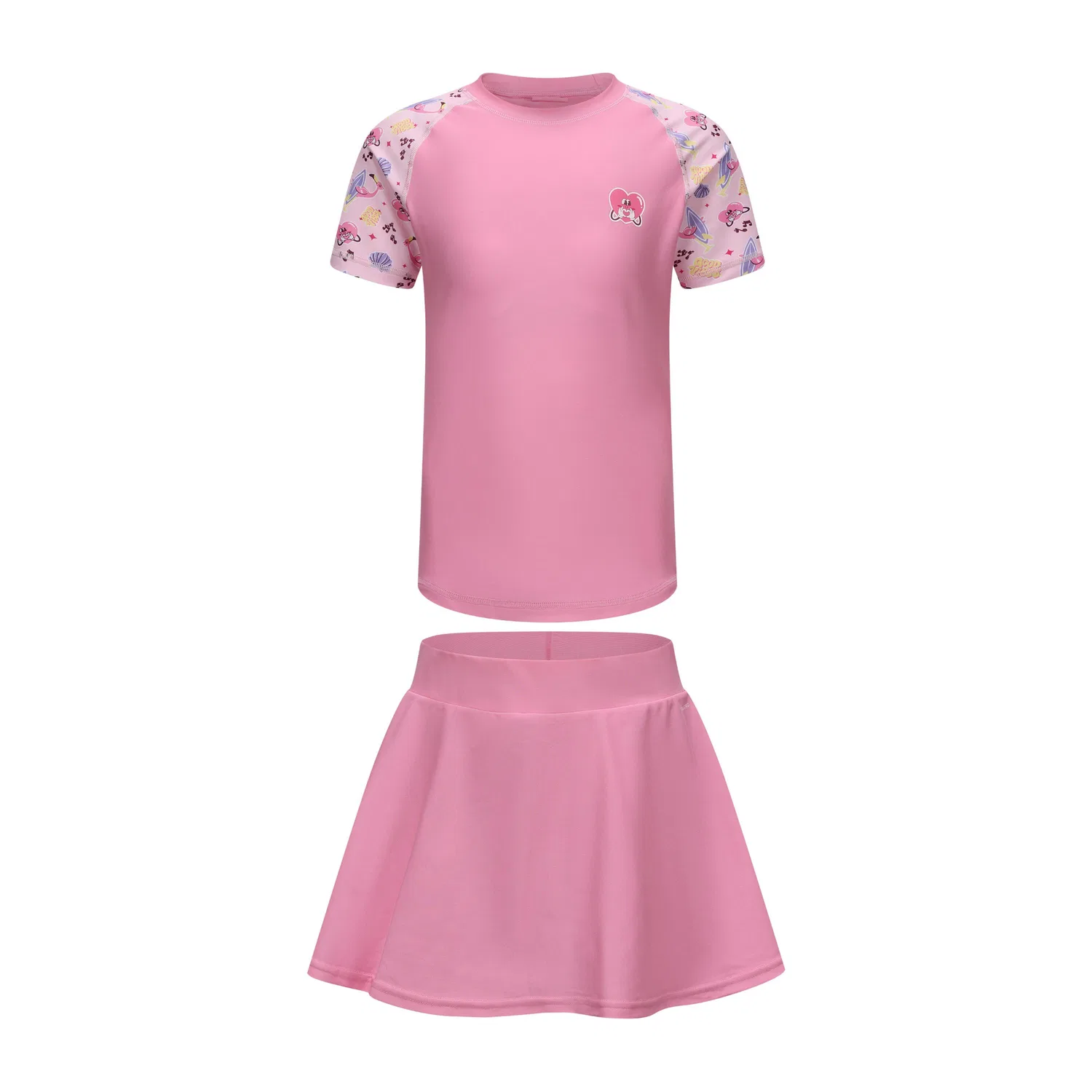 Детский купальный комплект облегающий Summer DECATHLON, Autumn Begonia Pink/Light Pink