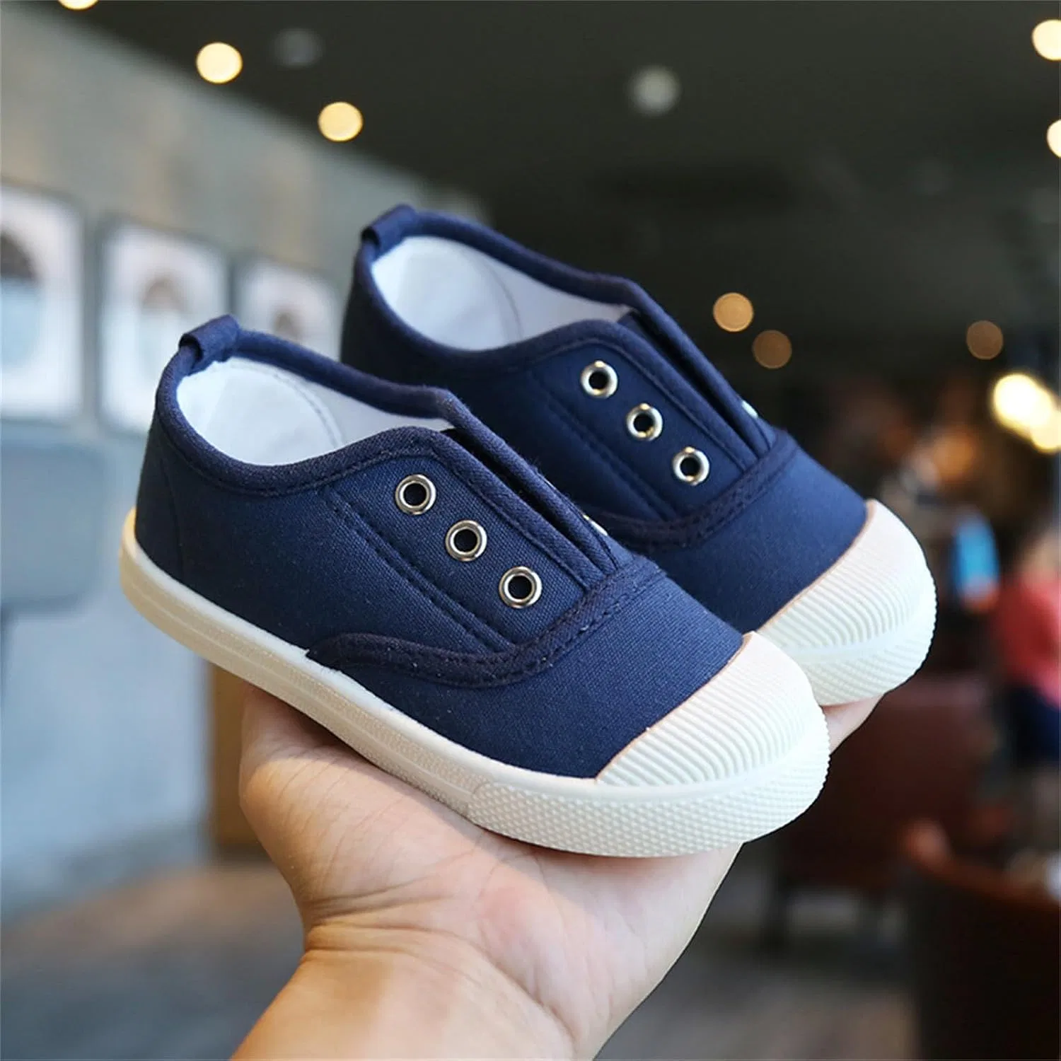 Детские кеды на скользящей подошве с принтом Volleyball Shoes для девочек, Navy — фото 2