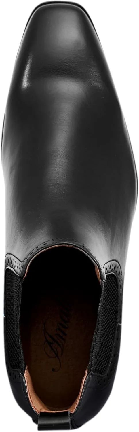 

Amali Rancho - Мужские вестерн-сапоги, дизайнерские ковбойские сапоги для мужчин, искусственная кожа - сапоги с высоким берцем и крылатым носком, черный