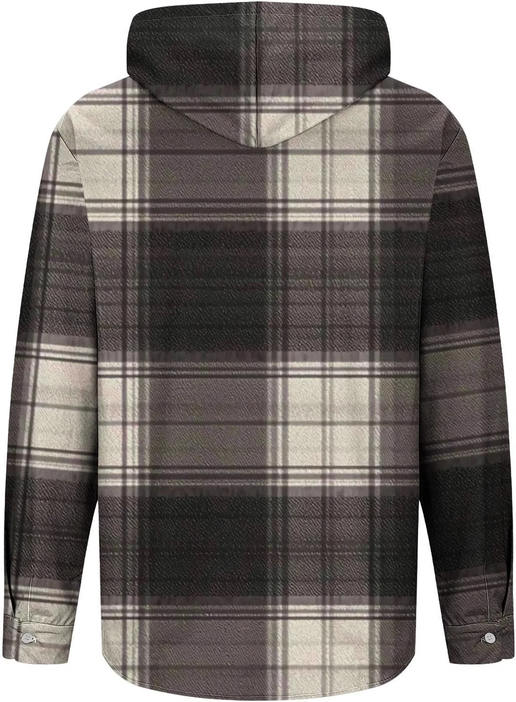 Мужская рубашка свободного кроя с капюшоном, модель Plaid, коричневый — фото 3