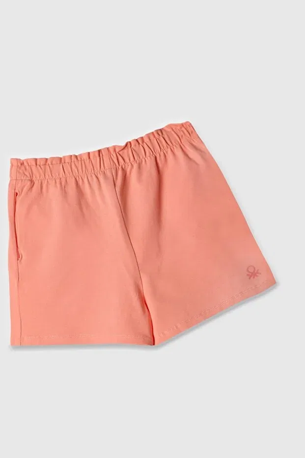 Детские шорты для девочек хлопковые Benetton, Powder — фото 3