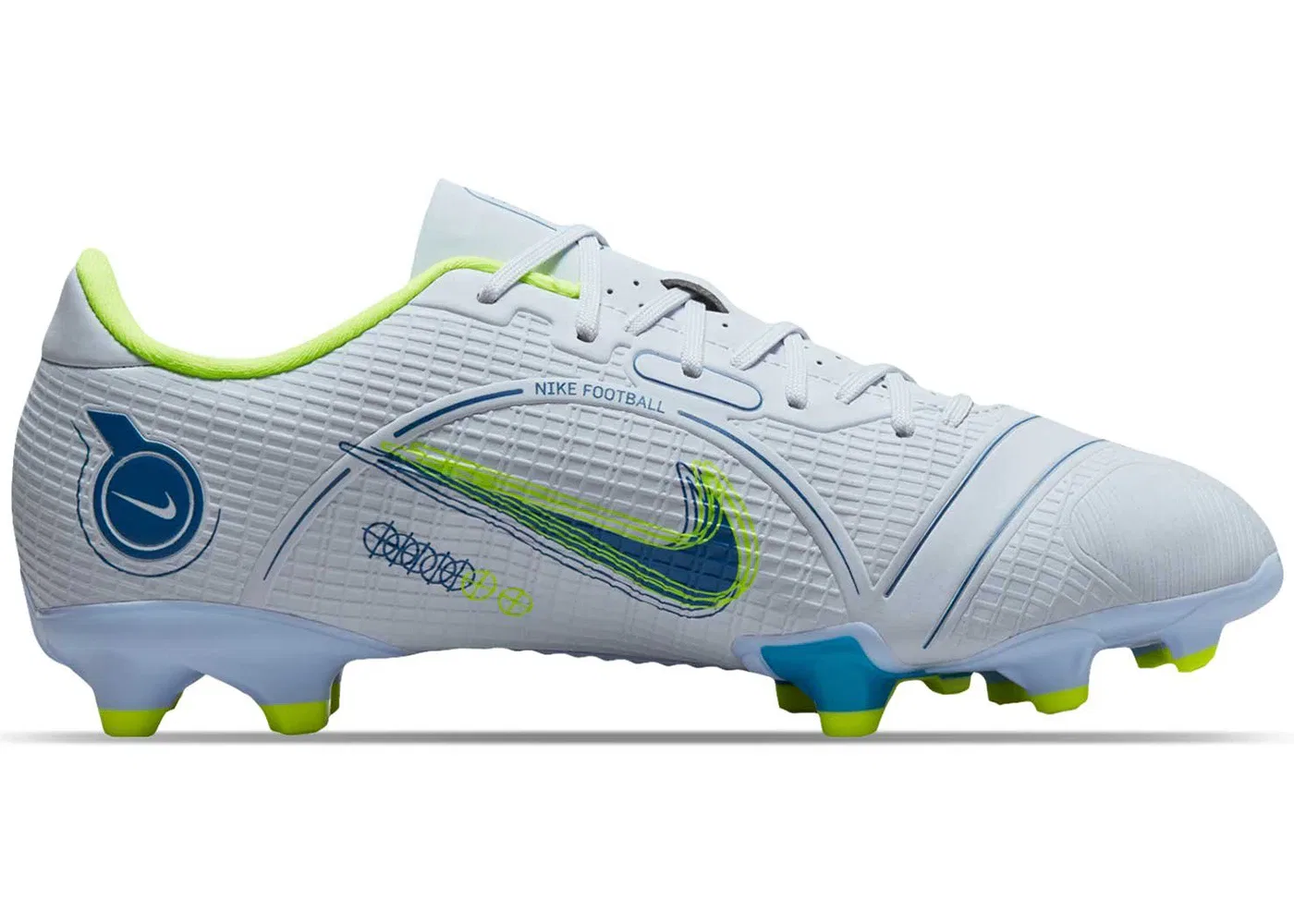 Детские бутсы для футбола с длинными шипами Nike Mercurial Vapor 14 Academy MG, Football Grey Light Marine Laser Blue Blackened Blue