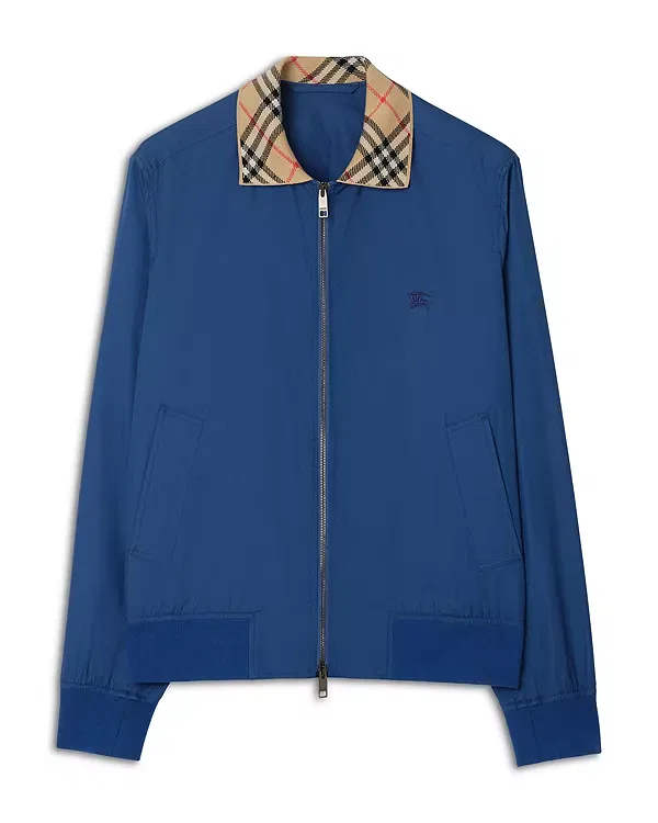 Мужская куртка с клетчатым воротником Glenfields Check Collar Jacket Burberry, Maritime Blue — фото 4