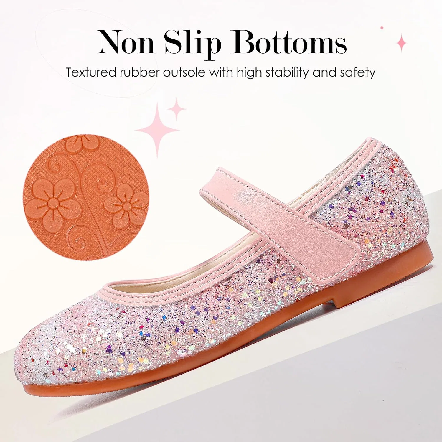 Детские балетки для девочек с блестками Mermaid Glitter Princess Secret Slippers, Mermaid Gradient Pink — фото 4