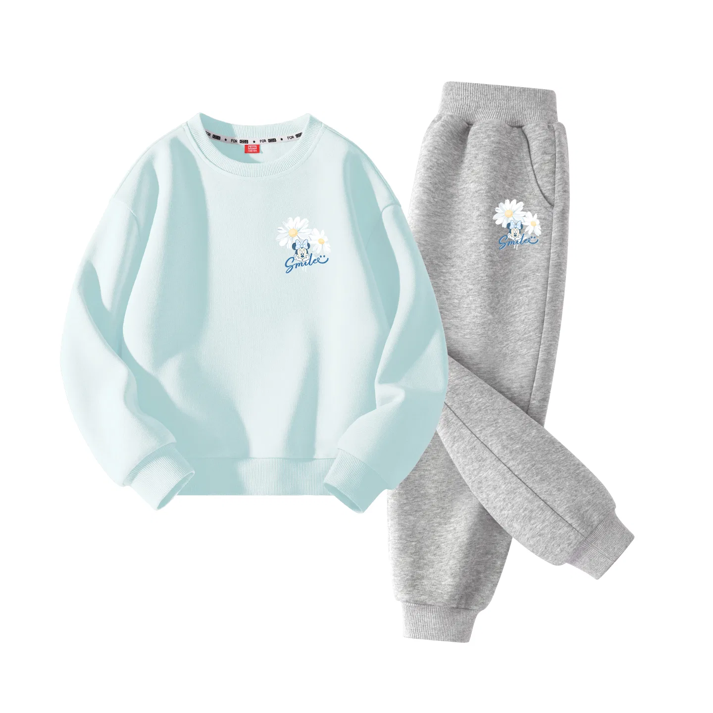 Детский спортивный костюм с принтом Disney, Цвет Diwei Flower K Clearwater Blue+Diwei Flower K Gray