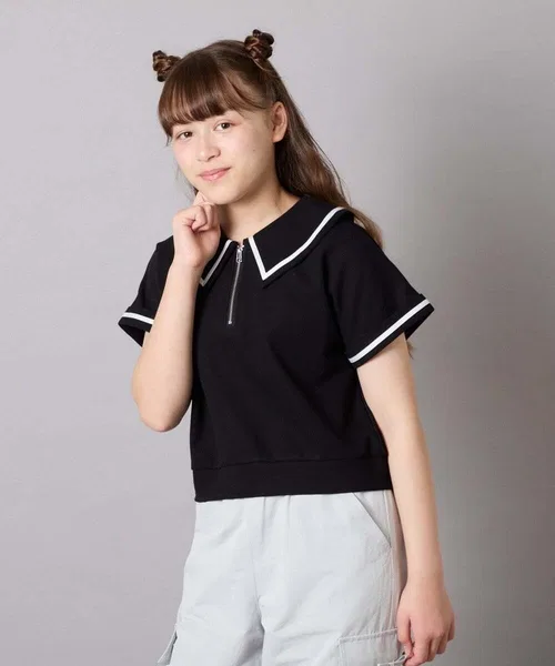 Детский комплект с матросским воротником с принтом Sailor Collar a.v.v, Black