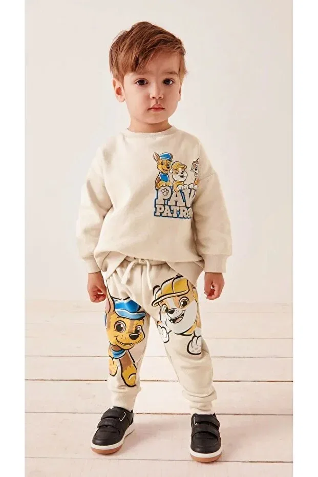 Детский комплект для мальчиков с графическим принтом Paw Patrol Juniorcocukgiyim, Beige