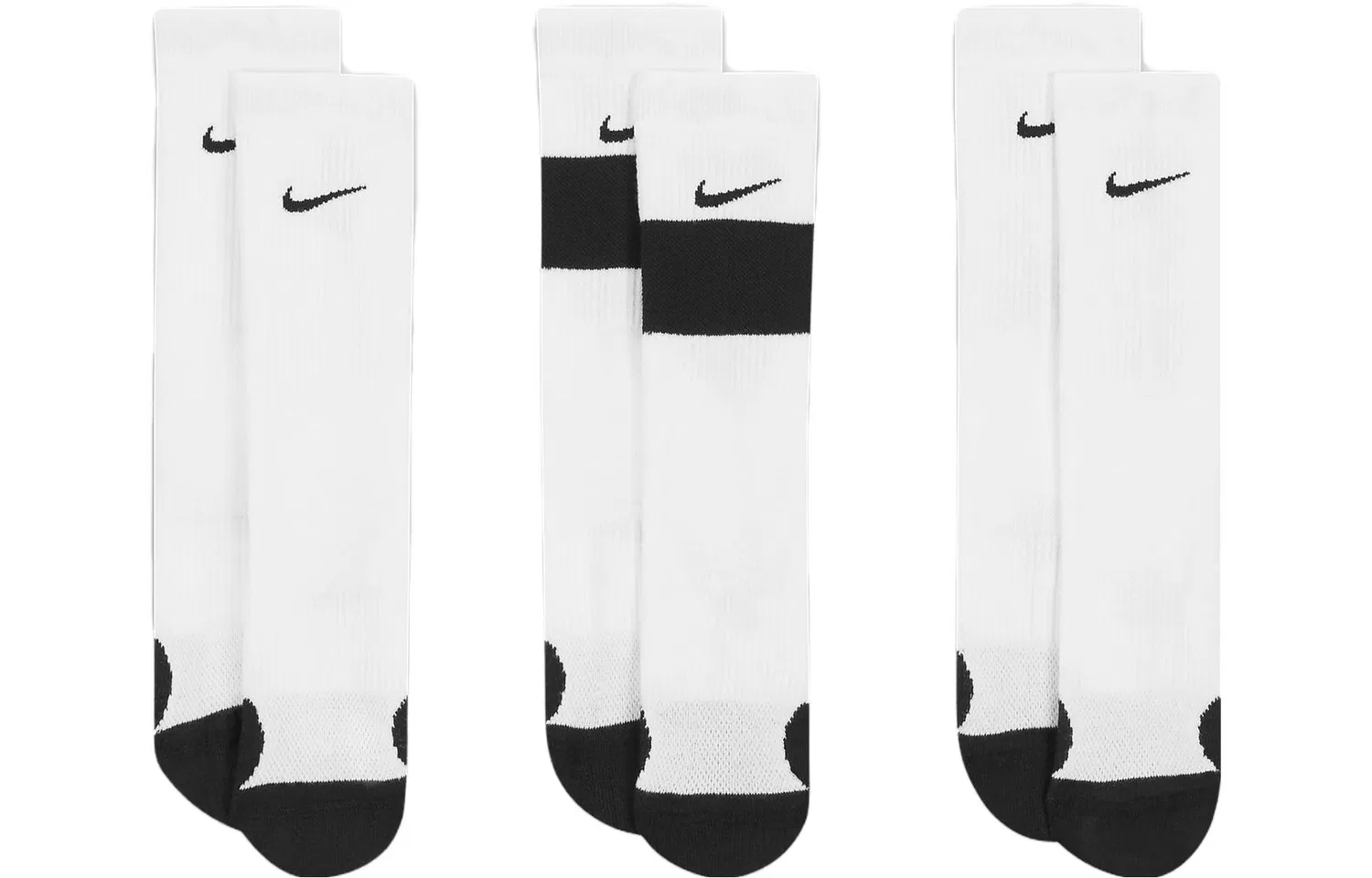 Детские носки баскетбольные, комплект из 3 пар, Nike, Black White — фото 2