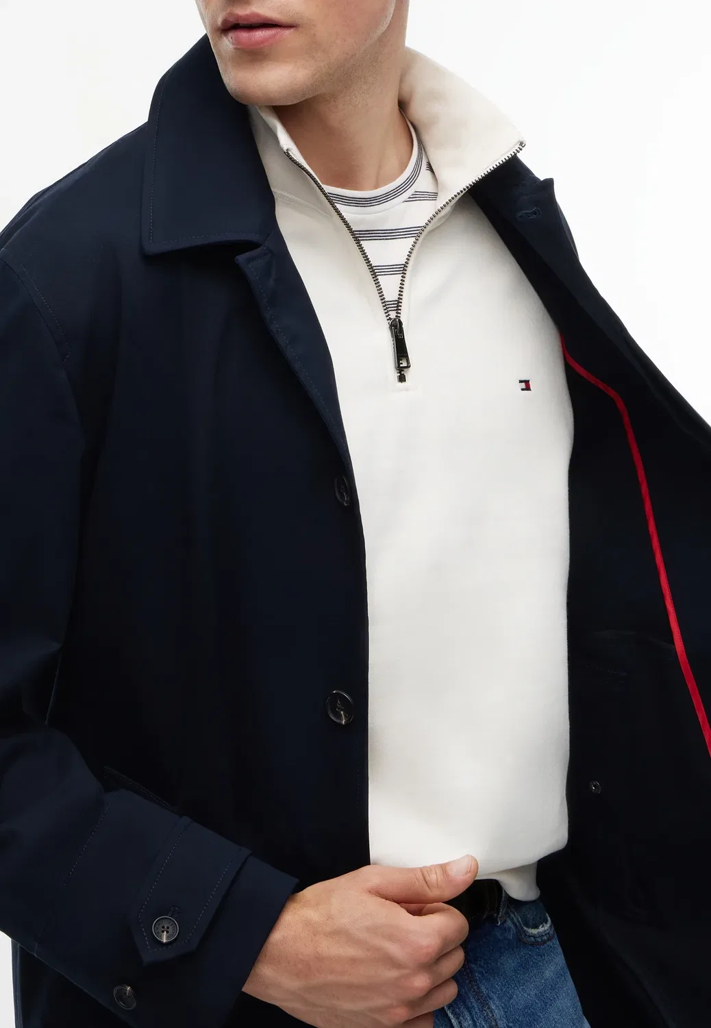 Неподшитое автомобильное пальто - тренчкот Tommy Hilfiger, Navy Blue — фото 4