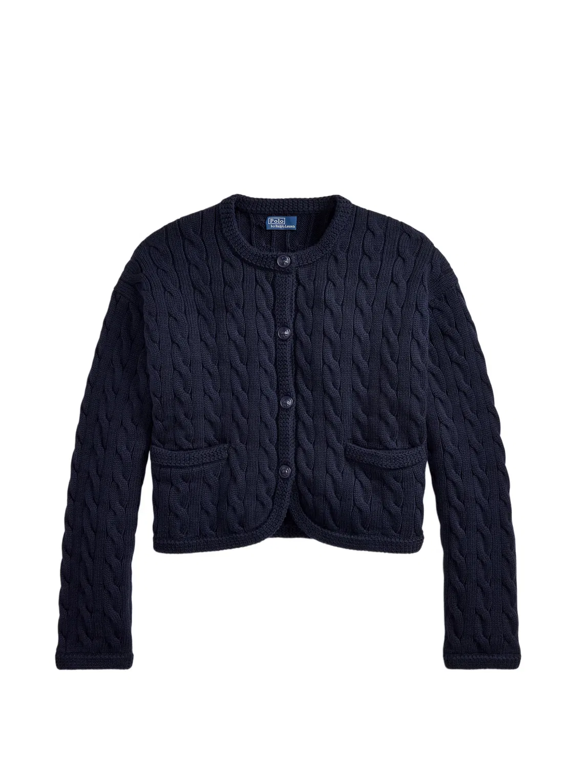 Polo Ralph Lauren Кардиган вязаный косами синий