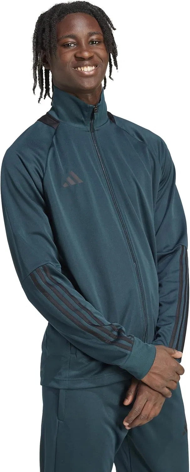 Мужская ветровка adidas Sereno Cut 3-stripes Slim Track Jacket, Aurora Ivy/Black — фото 2