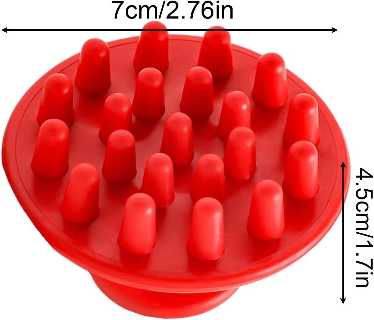 Щетка для мытья головы, силиконовая, 1 дюйм, Red Generisch — фото 2