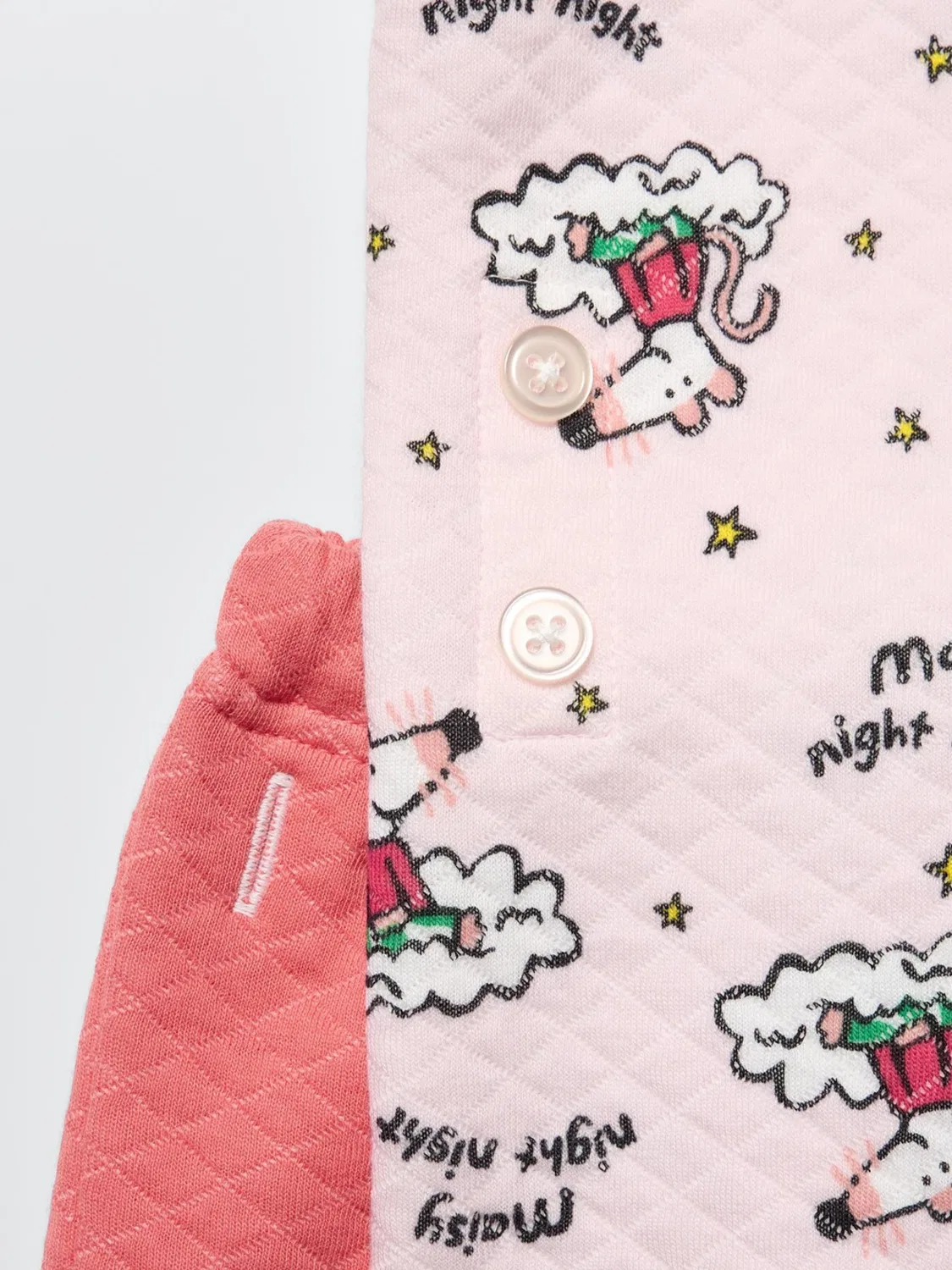 Пижама детская с длинным рукавом UT Maisy Mouse Uniqlo, розовый — фото 4