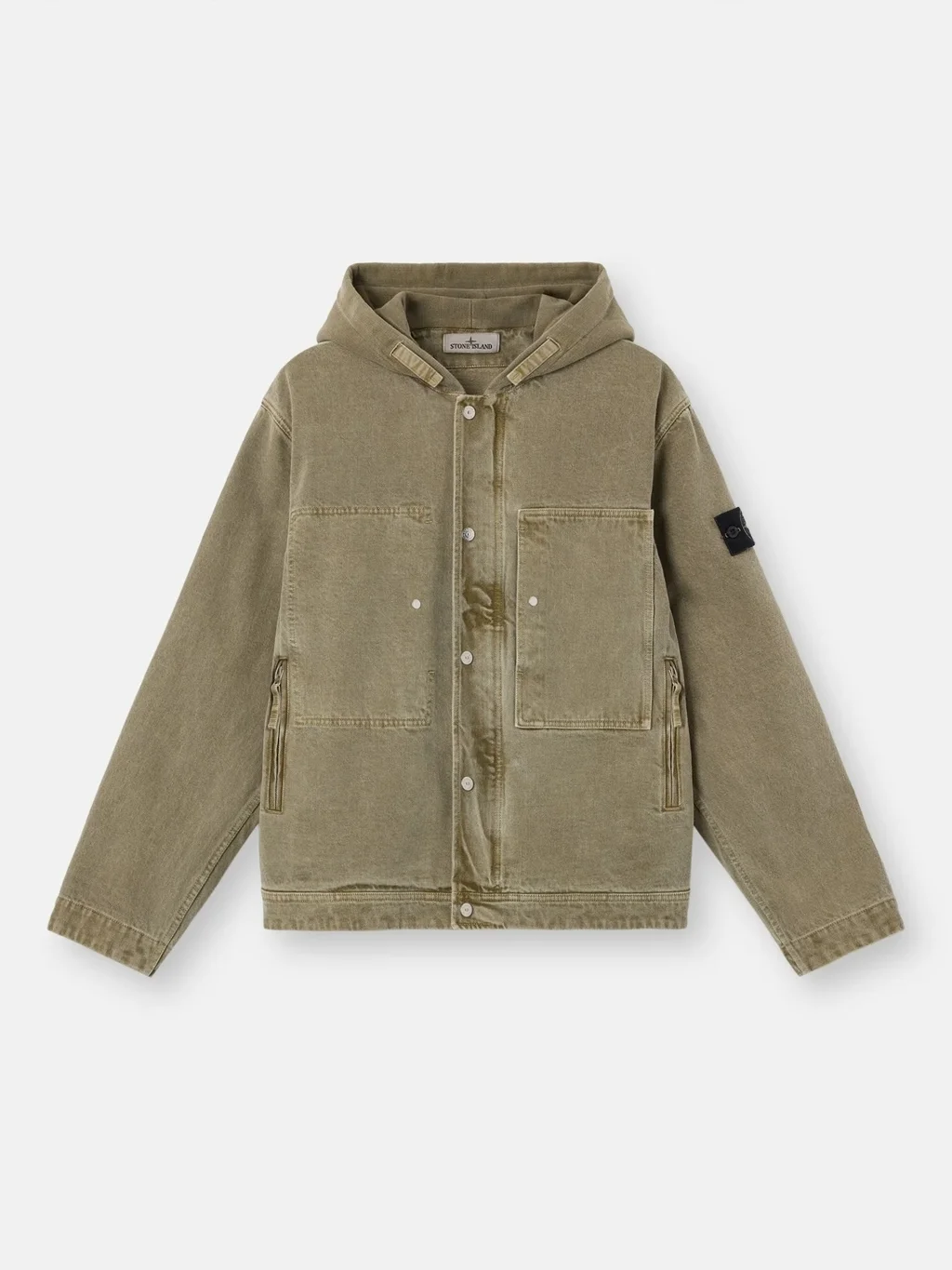 Мужская куртка с капюшоном Stone Island With Multiple Pockets, военный зеленый — фото 2