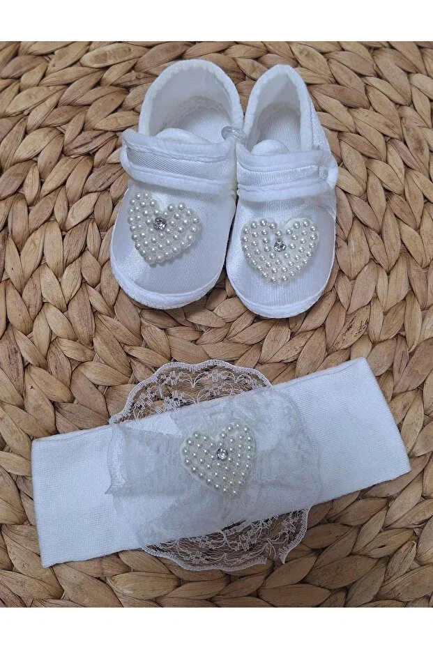 Детские пинетки для девочек с цветочным принтом Biyan Collection, White
