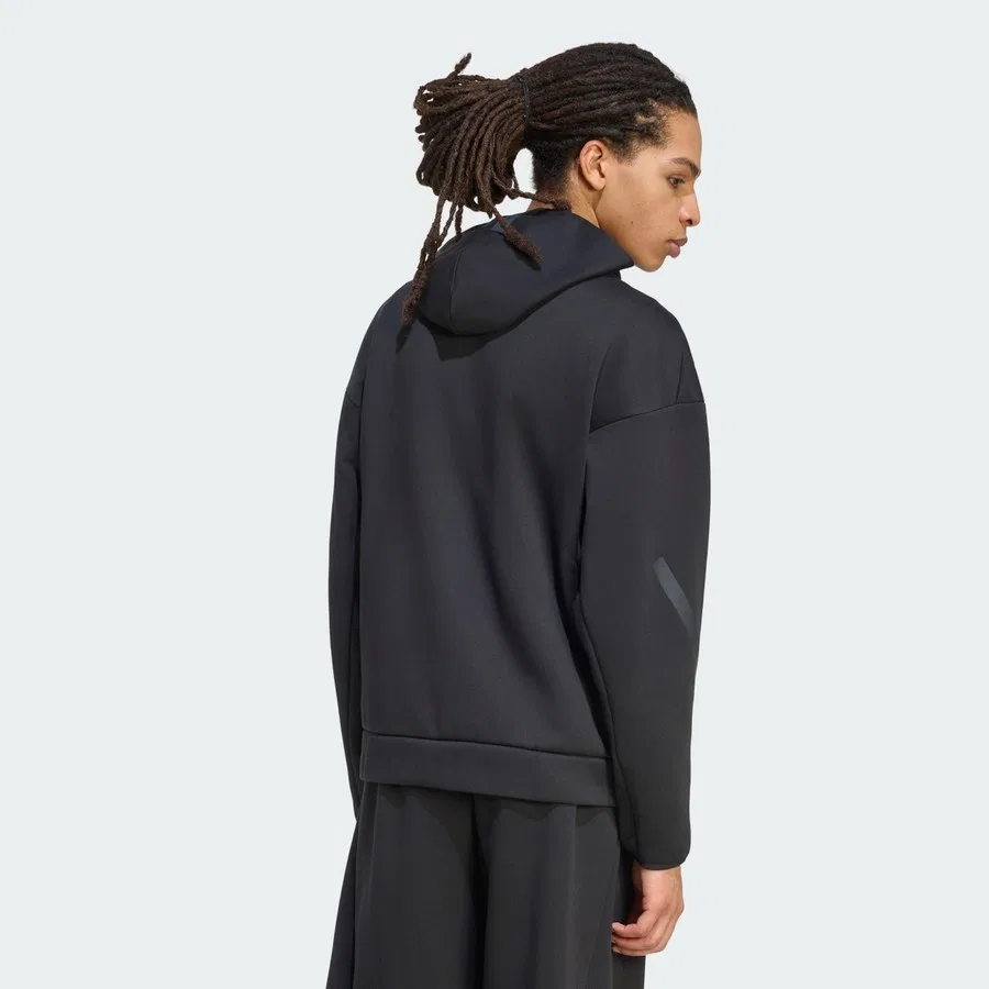 Мужской свитшот с капюшоном и молнией Z.N.E. Full Zip adidas, Серый — фото 2