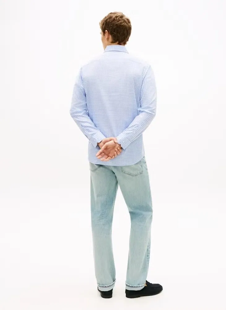 Рубашка в клетку Regular fit Oxford Tommy Hilfiger, синяя — фото 2