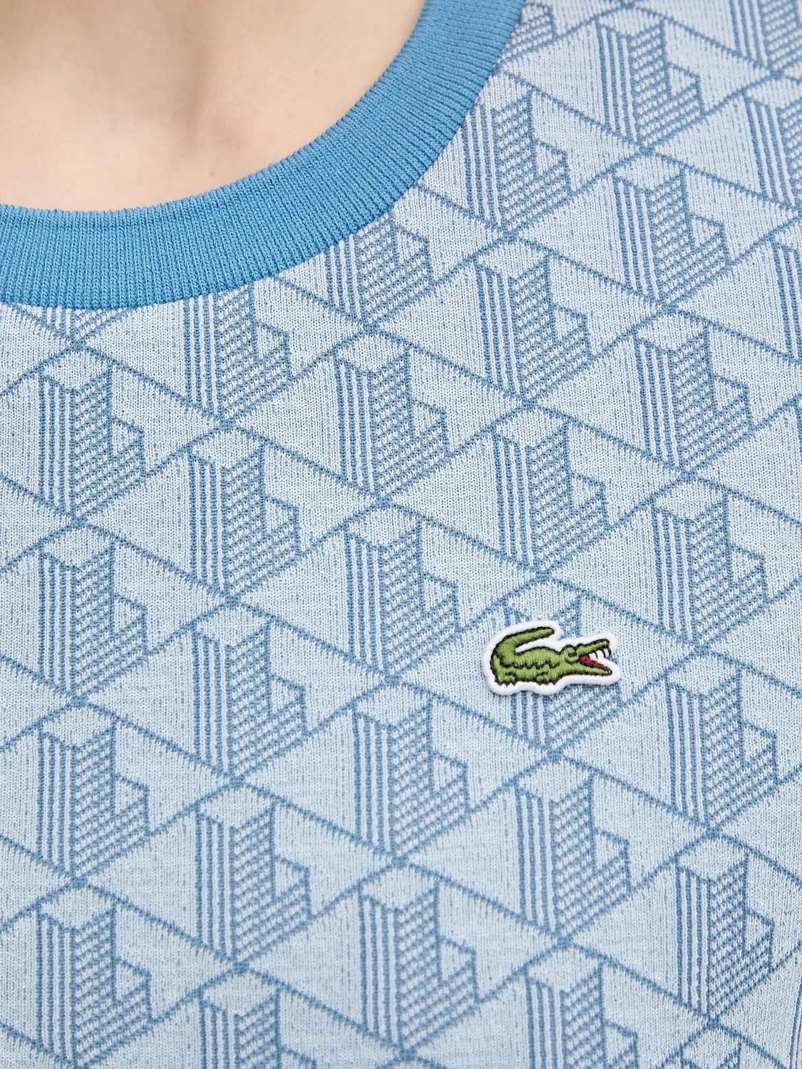 Футболка синяя с монограммой Lacoste, синий — фото 4