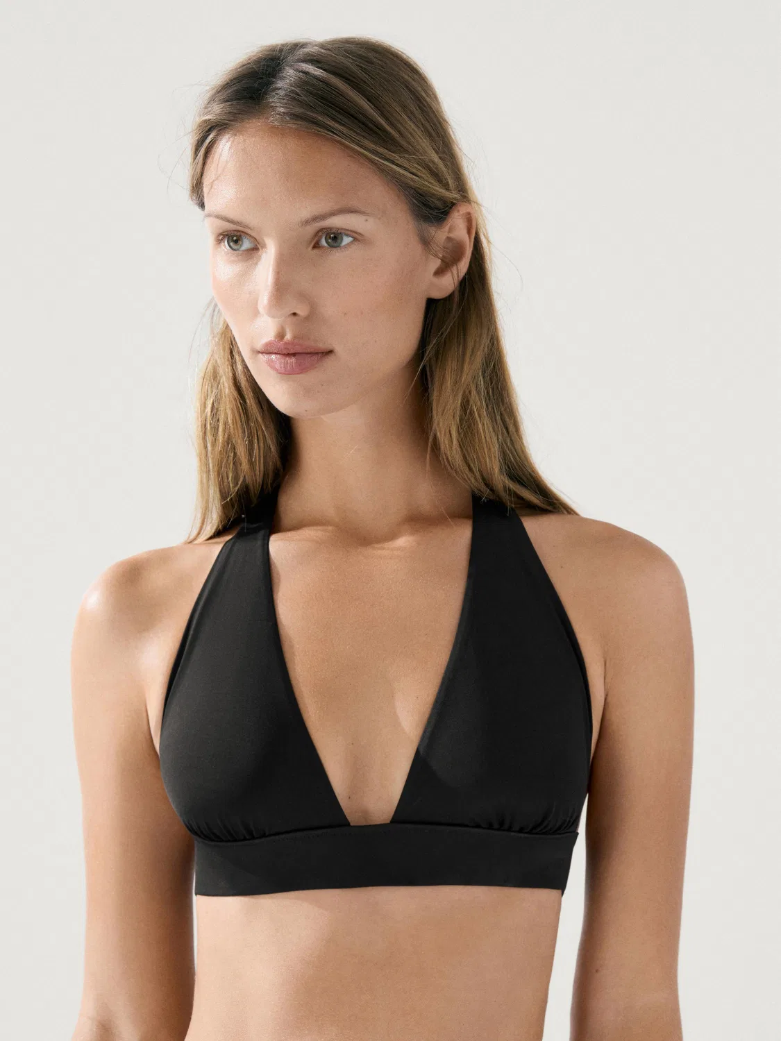 Топ бикини Massimo Dutti, треугольный вырез, черный — фото 3