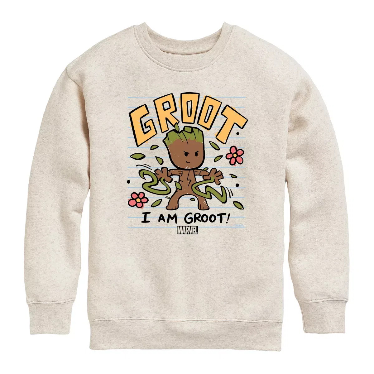Детское свитшот с принтом Scribble Groot Guardians of the Galaxy, Natural