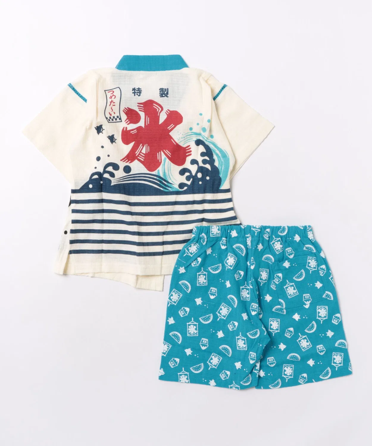 Детский комплект для мальчиков с принтом в стиле хати, модель Ice Pattern Aenak, Blue — фото 3